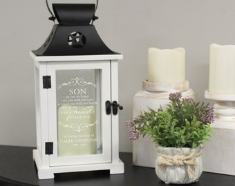 Son Memorial Lantern | Personalized Son Memorial Candle Lantern | Loss of Son Gift | Son Sympathy Gift | Son Remembrance Gift | Son Funeral