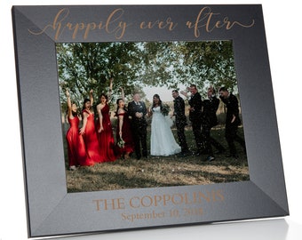 Happily Ever After Picture Frame | Personalized Wedding Picture Frame | Custom 8x10 Wedding Photo Frame | Custom Wedding Party Picture Frame