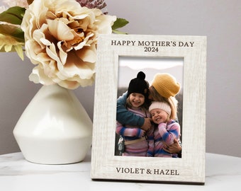 Happy Mothers Day 2024 Picture Frame | Personalized Mother's Day Picture Frame | Mothers Day Gift from Kids | Mom & Kids Mothers Day Gift