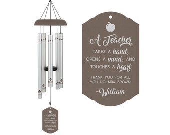 Personalized End of Year Gift for Teacher | Teacher Wind Chime | Teacher Gift from Students | Parents Gift to Teacher | Teacher Appreciation