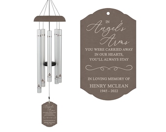 Angels Arms Wind Chime | Personalized Memorial Wind Chime | Condolences Wind Chime | In Angel Arms Bereavement Gift | In Memory Wind Chimes