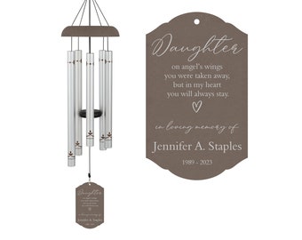 Loss of Daughter Memorial Wind Chime | Daughter Angel Wind Chime | Personalized Daughter Sympathy Gift | Daughter Remembrance | Child Loss