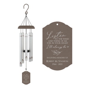 Listen to the Wind Memorial Wind Chime | Sympathy Wind Chime Gift | In Memory of Wind Chime | Memorial Windchimes | Remembrance Gifts