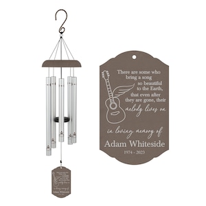 Guitar Memorial Gift | Musician Memorial Wind Chime | Guitar Wind Chime | Guitar Remembrance Gift | Song Lives On Memorial WInd Chime Gift