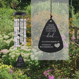 Dad Memorial Wind Chime | Loss of Dad Gift | Angel in Heaven Call Him Dad WInd Chime | Dad Remembrance Gift | Dad Loss Wind Chime Gift