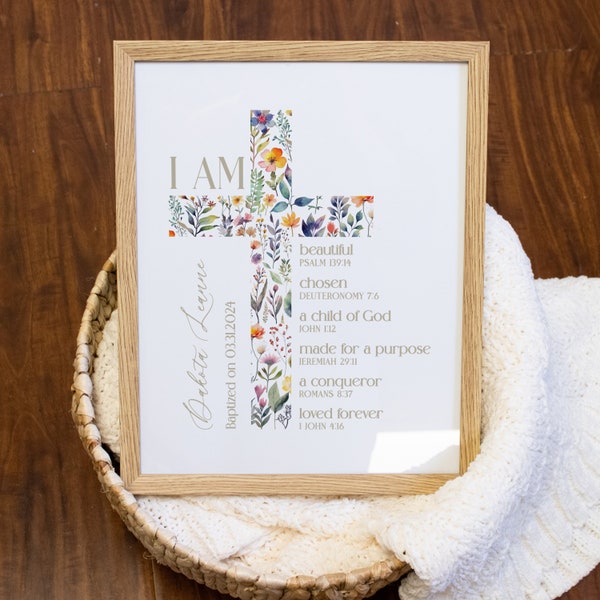 Confirmation Gift for Girls | Bible Verse Cross Wall Sign for Baptism Gift | Christian Confirmation Keepsake | First Communion Party Decor