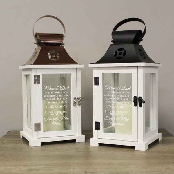 Loss of Parents Memorial Lantern | Mom & Dad Memorial Lantern | Loss of Parents Sympathy Gift | Parents Memorial Gift | Loss of Mom Dad Gift