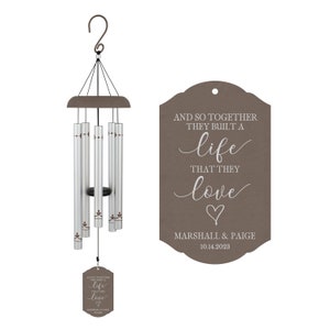 Wedding Wind Chime Personalized | And So Together Wind Chime | Personalized Wedding Gifts | Anniversary Wind Chime | Christmas Gift Couples
