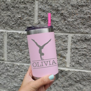 Gymnastics Tumbler for Girls | Gifts for Gymnasts | Personalized Gymnast Stainless Tumbler | Gymnastics Gift for Girls | Gymnastics Cup Name