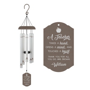 Personalized End of Year Gift for Teacher | Teacher Wind Chime | Teacher Gift from Students | Parents Gift to Teacher | Teacher Appreciation