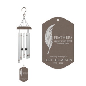 Feathers Appear When Loved Ones Are Near Wind Chime | Memorial Wind Chime | Remembrance Wind Chime | Bird Feathers Sympathy Wind Chime Gift