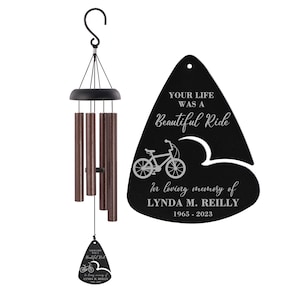 Bike Memorial Wind Chime | Bicycle Memorial Gift | Bike Rider Sympathy Gift | Life Beautiful Ride Remembrance Gift | In Memory Of Wind Chime