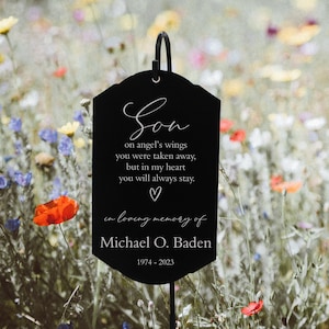 Son Memorial Garden Stake | Loss of Son Gift | In Memory of Son Garden | Son Sympathy Gift | Son Remembrance | Son Grave Cemetery Decor
