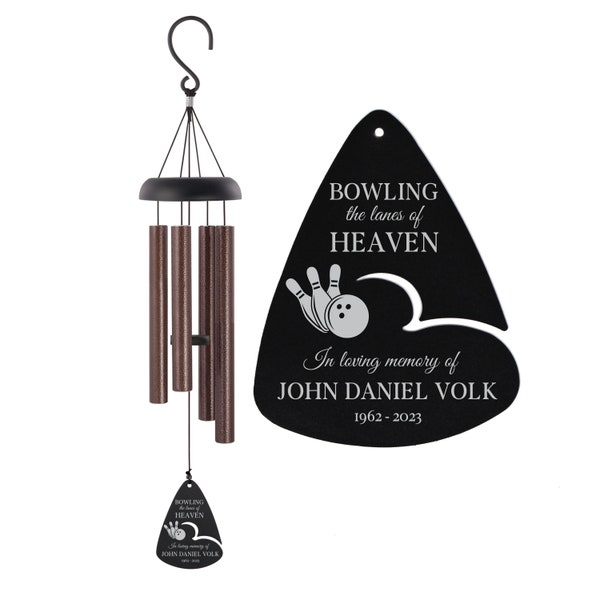 Bowling Memorial Gift | Bowling in Heaven Wind Chime | Personalized Memorial Wind Chime | Bowling Sympathy Gift | Bowling Wind Chime Gift