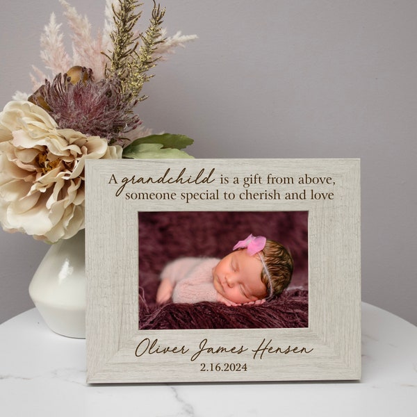 Grandchild Gift From Above Picture Frame | Personalized Grandchild Picture Frame | Custom Grandchildren Picture Frame | New Grandma Gift