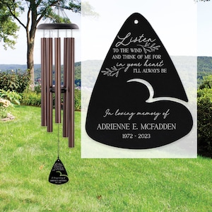 Memorial Wind Chimes | Personalized Listen to the Wind Sympathy Wind Chime | In Memory of Wind Chime | Remembrance Gift | Bereavement Gifts