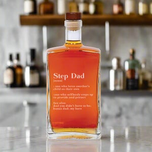 Step Dad Whiskey Decanter | Fathers Day Gift for Stepfather | Step Dad Gifts | Step Dad Definition | Bonus Dad Gift | Step Dad Fathers Day
