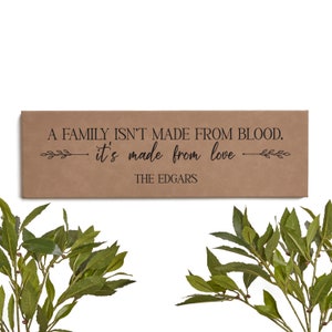 Love Is Stronger than Blood Wall Sign | Personalized Blended Family Sign | Adoption Gift | Custom Wall Sign for Adoption or Stepparents