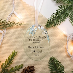 Personalized Retirement Gifts for Women | Floral Retirement Ornament | Coworker Retirement Gift | Nurse Retirement | Retired Christmas Gift