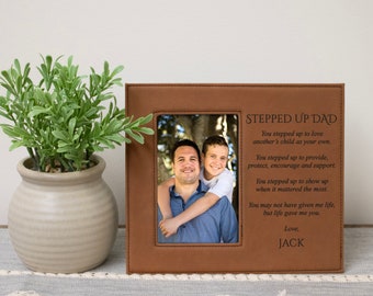 Step Dad Gift Picture Frame | Personalized Stepfather Picture Frame | Stepped Up Dad Picture Frame | Stepdad Father's Day or Wedding Gift