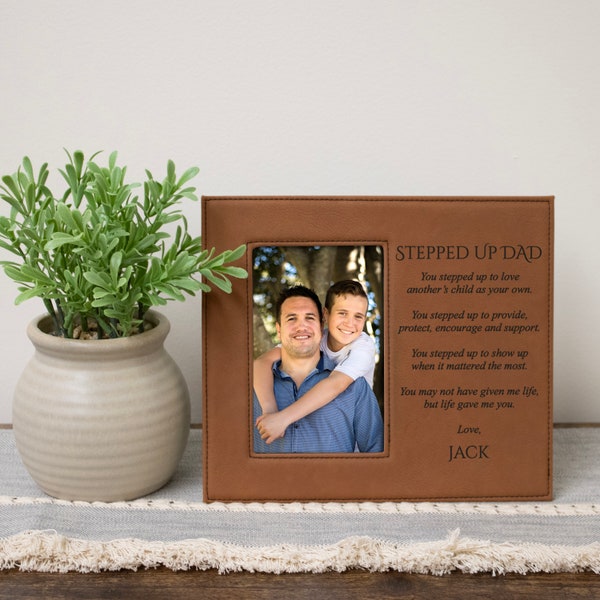 Step Dad Gift Picture Frame | Personalized Stepfather Picture Frame | Stepped Up Dad Picture Frame | Stepdad Father's Day or Wedding Gift