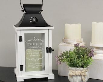 Brother Memorial Lantern | Personalized Brother Memorial Candle Lantern | Loss of Brother Gift | Brother Sympathy Gift | Brother Remembrance