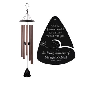 Bumble Bee Memorial Wind Chime | Bee Memorial Gift | Bee Sympathy Gift | Bee Remembrance Gift | In Memory Of Wind Chime | Mom Loss Gifts