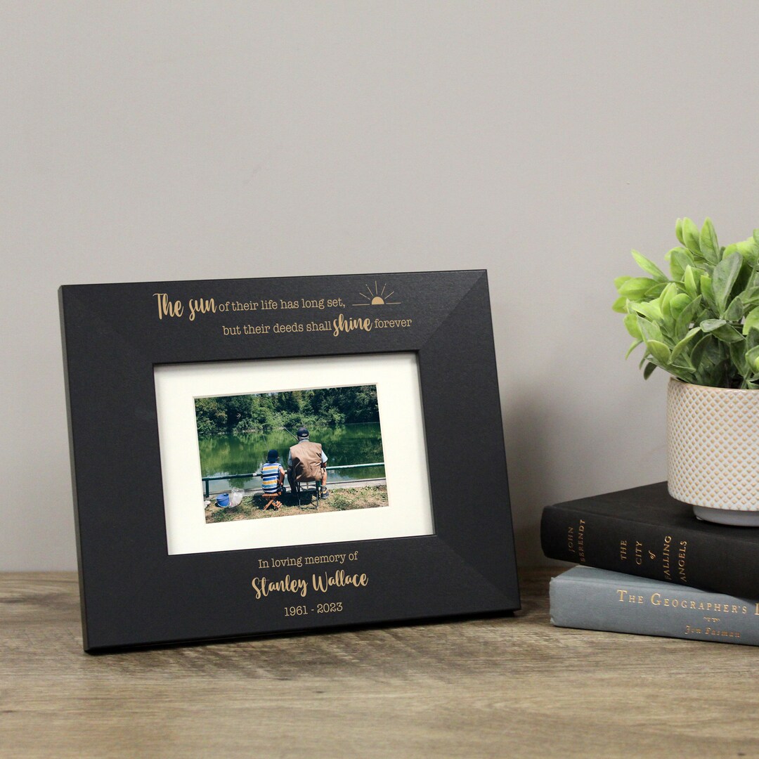 Engraved Memorial Picture Frame Sun Has Set Memorial Frame Personalized
