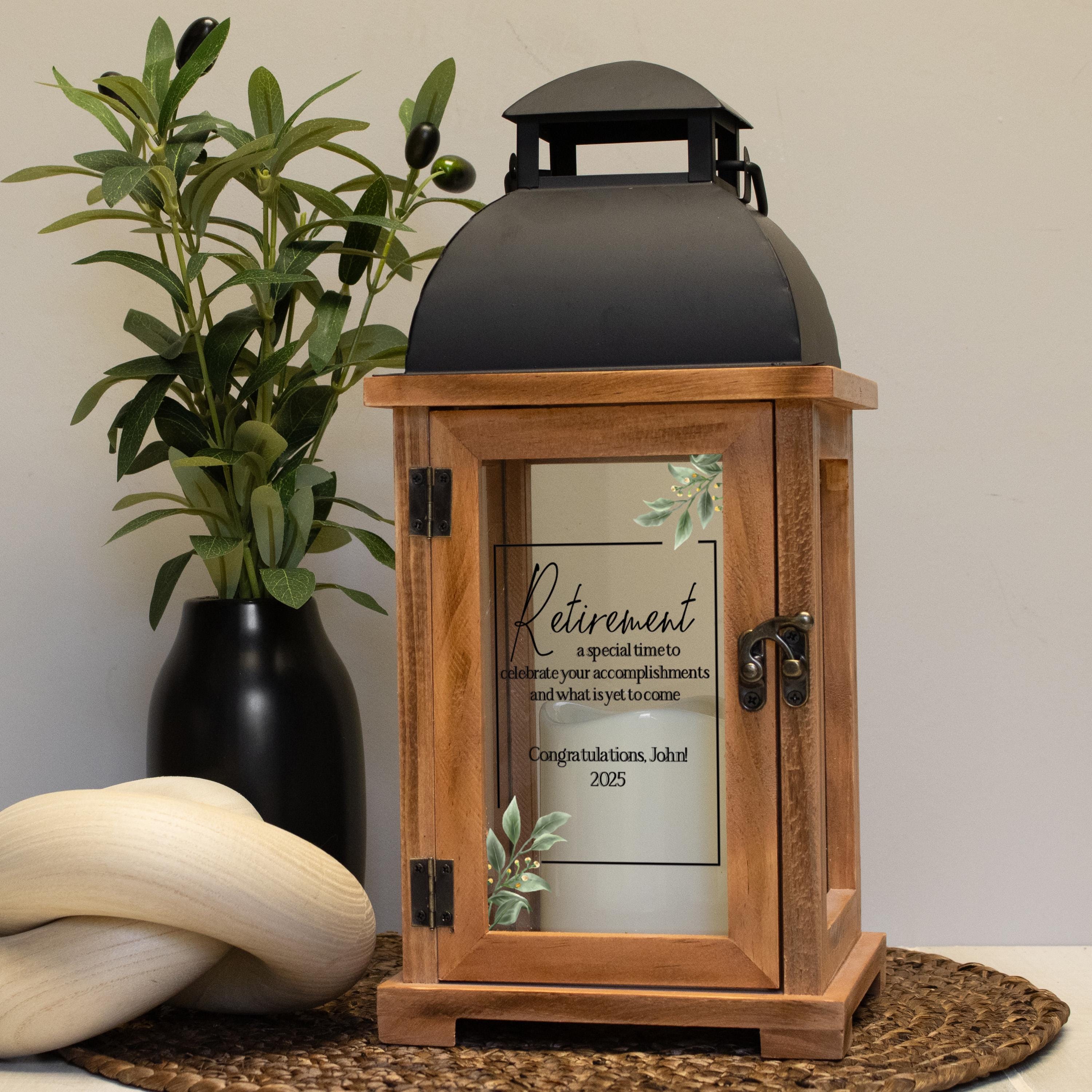 Retirement Gifts for Coworkers | Personalized Retirement Candle Lantern | Retirement Gifts for Men or Women | Teacher Retirement Gifts
