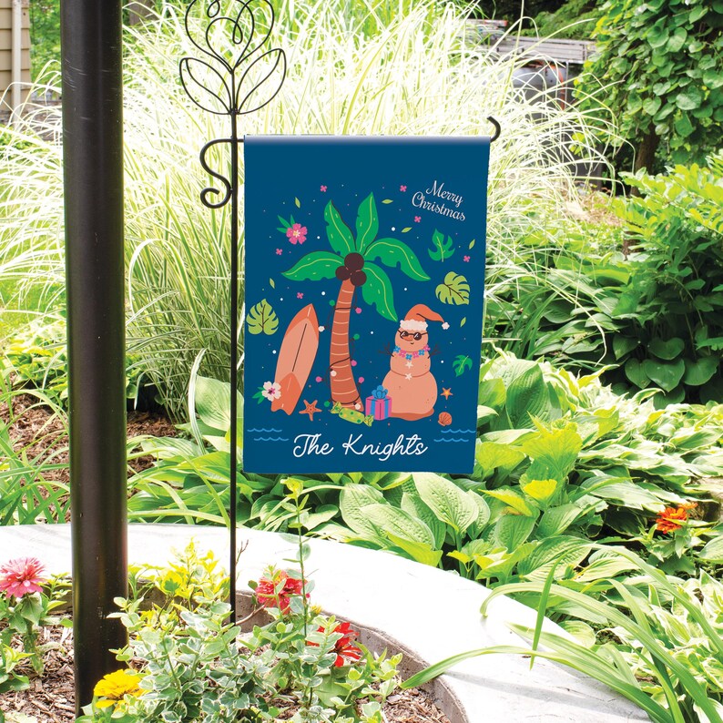 Coastal Christmas Garden Flag Beach Christmas Flag Coastal Christmas