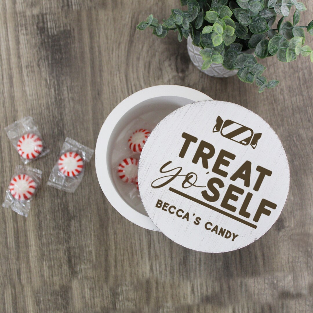 Personalized Candy Dish Treat Yo Self Candy Bowl Customized Candy Jar