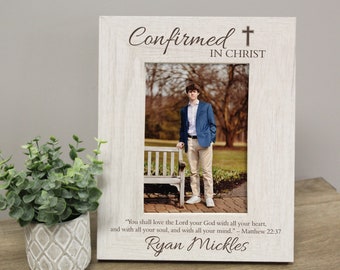 Confirmation Picture Frame | Personalized Confirmation Gift | Boy Confirmation Gift | Girl Confirmation Gift Sponsor | Confirmed in Christ