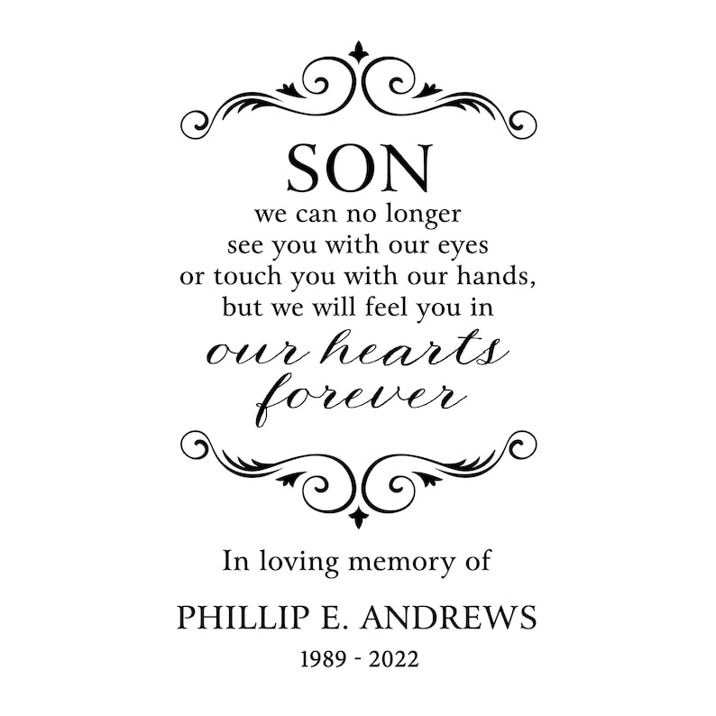 Son Memorial Lantern Personalized Son Memorial Candle Etsy