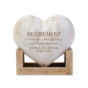 Retirement Gifts for Women Retirement Wooden Heart Keepsake Personalized Retirement Gift Retired Gift for Her Teacher Retirement image 2