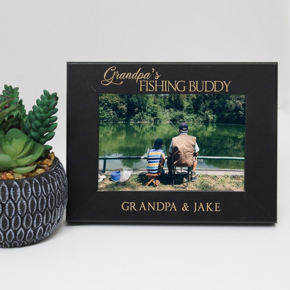 Grandpa's Fishing Buddy Picture Frame Personalized Etsy UK