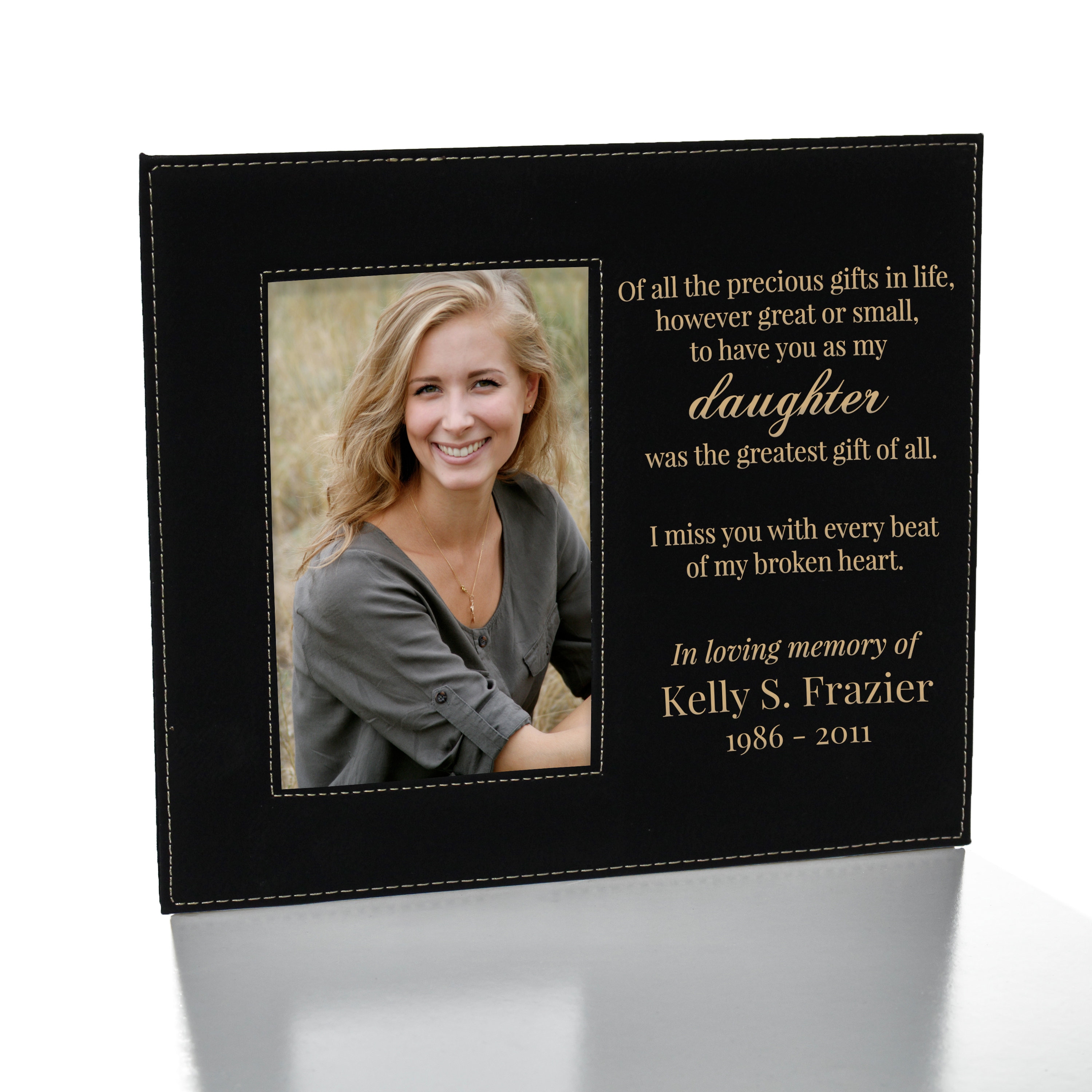 Daughter Grey Photo Frame With Sentiment and Raised Heart Gift 271445 