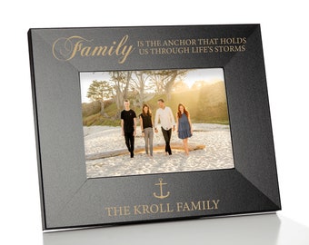 Personalized Family Picture Frame | Family is the Anchor Picture Frame | Family Photo 5x7 Frame | Family Home Decor | Nautical Picture Frame