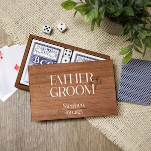 Cadeau pour le père du marié | Boîte de jeu de cartes pour le père du marié | Salle de jeux Cadeau père du marié de Son | Le jour du mariage du père du marié