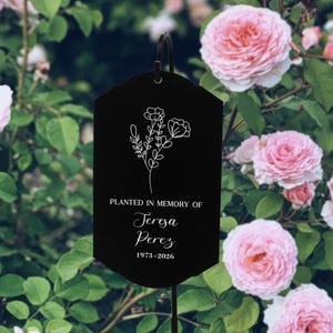 Planted in Memory of Garden Stake | Personalized Memorial Garden Stake | Memorial Plant Pick | Custom Sympathy Gift | Remembrance Garden
