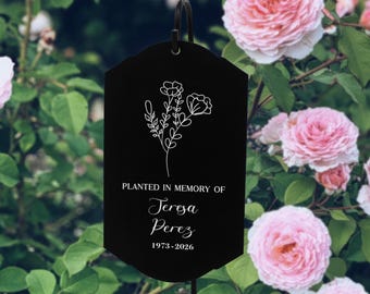 Planted in Memory of Garden Stake | Personalized Memorial Garden Stake | Memorial Plant Pick | Custom Sympathy Gift | Remembrance Garden