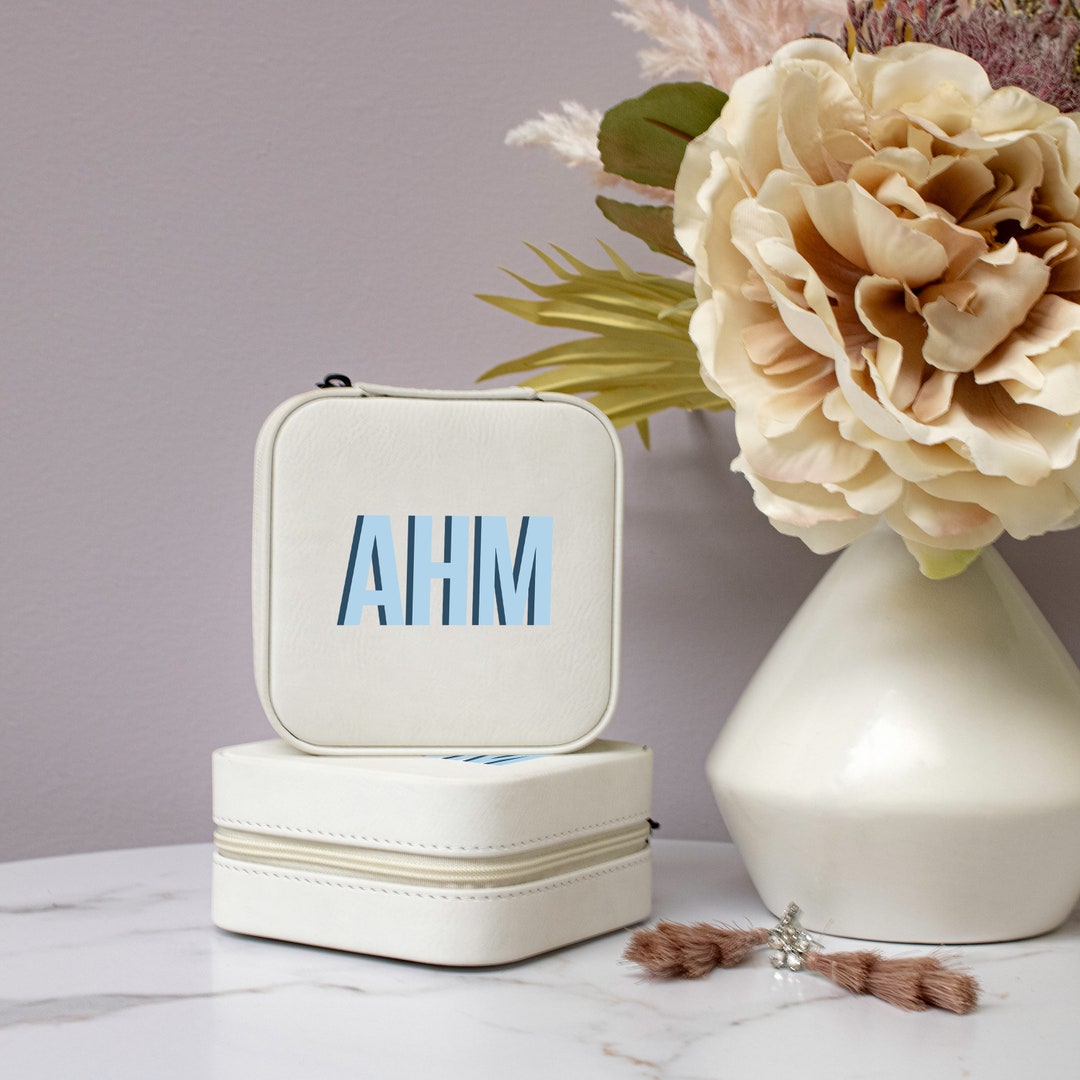 Monogrammed Jewelry Box Shadow Monogram Jewelry Box Travel Jewelry Box