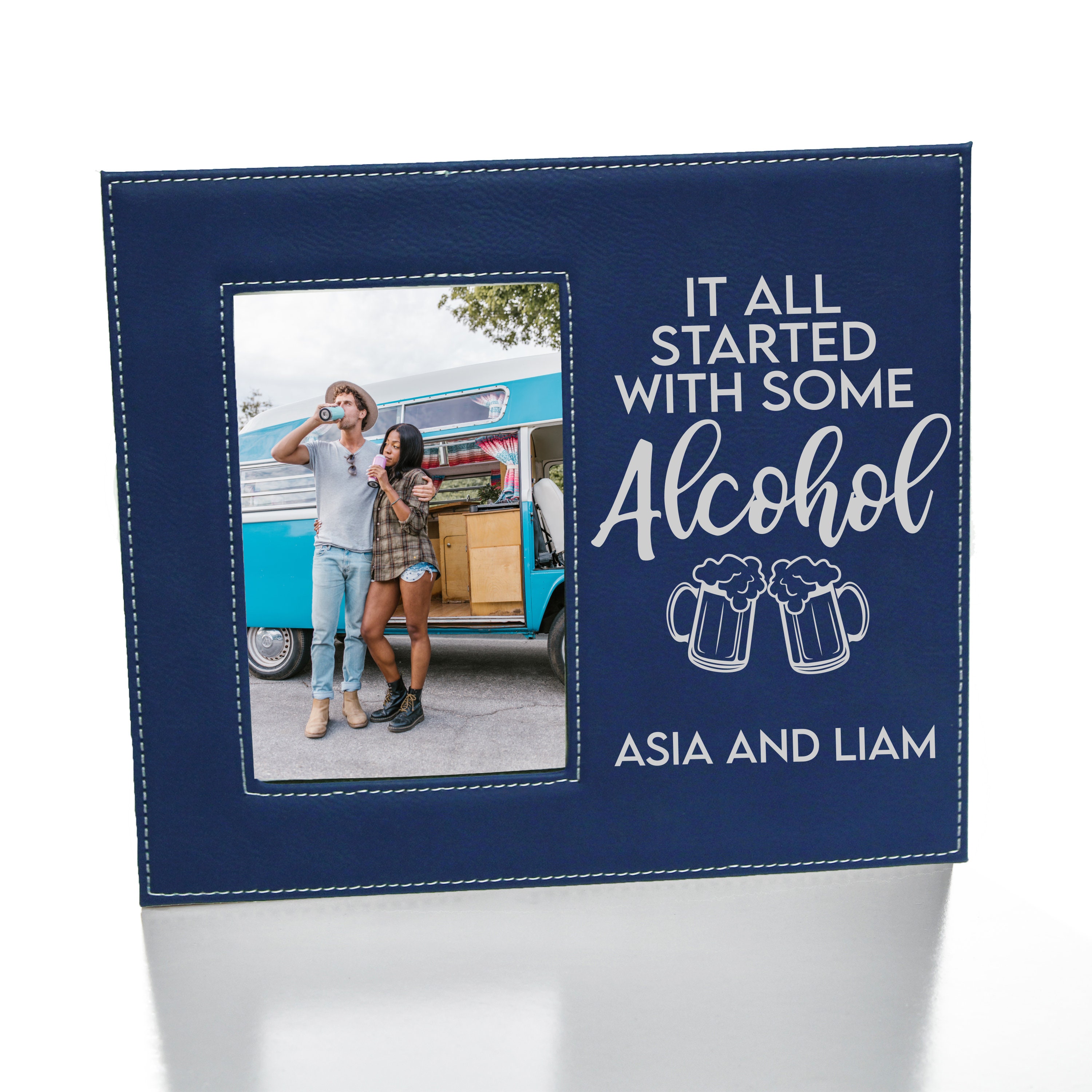 It All Started With Some Alcohol Picture Frame Boyfriend Picture Frame Gift  Met at a Bar Couple Gift Birthday Gift for Boyfriend 