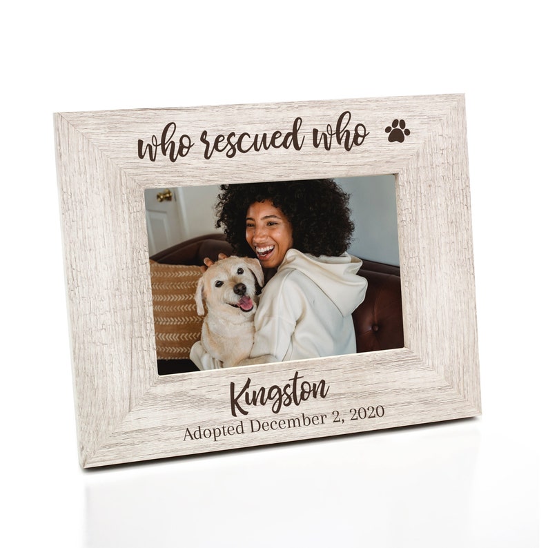 Who Rescued Who Picture Frame Personalized With Pets Name and Etsy