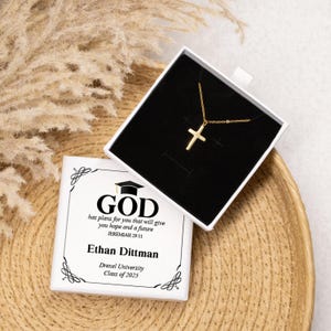 Religious Graduation Gift | Graduation Cross Necklace | Personalized Graduation Gifts for Men or Women | College Graduation Keepsake Gift