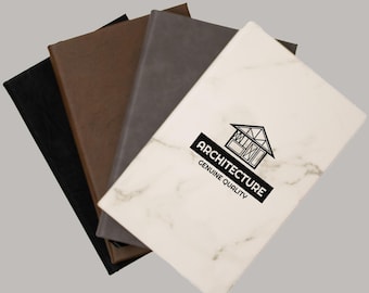 Journal with Logo | Custom Logo Journal | Company Logo Notebook |  Personalized Vegan Leather Notebook | Logo Sketchbook Gift for Employees