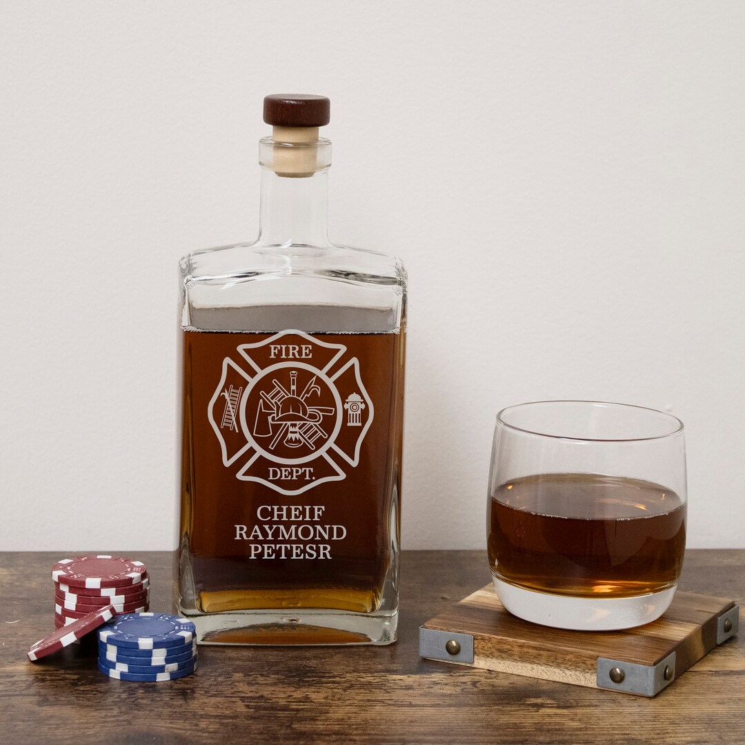 Personalized Firefighter Decanter Gift | Firefighter Retirement Whiskey ...