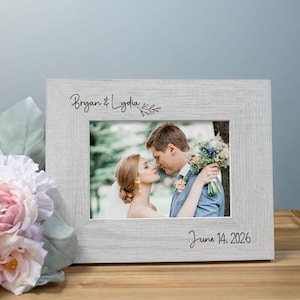 Personalized Wedding Gift for Couples | Wedding Picture Frame | Engraved Anniversary Picture Frame | Custom Engraved Wedding Photo Frame