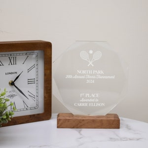 Tennis Tournament Gift | Tennis Banquet Award | Personalized Gift for Tennis Team | Custom Trophy for Tennis