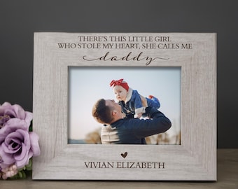 Little Girl Stole My Heart Picture Frame | Father's Day Gift from Daughter | Girl Dad Picture Frame | Fathers Day Gift | Dad Daughter Frame