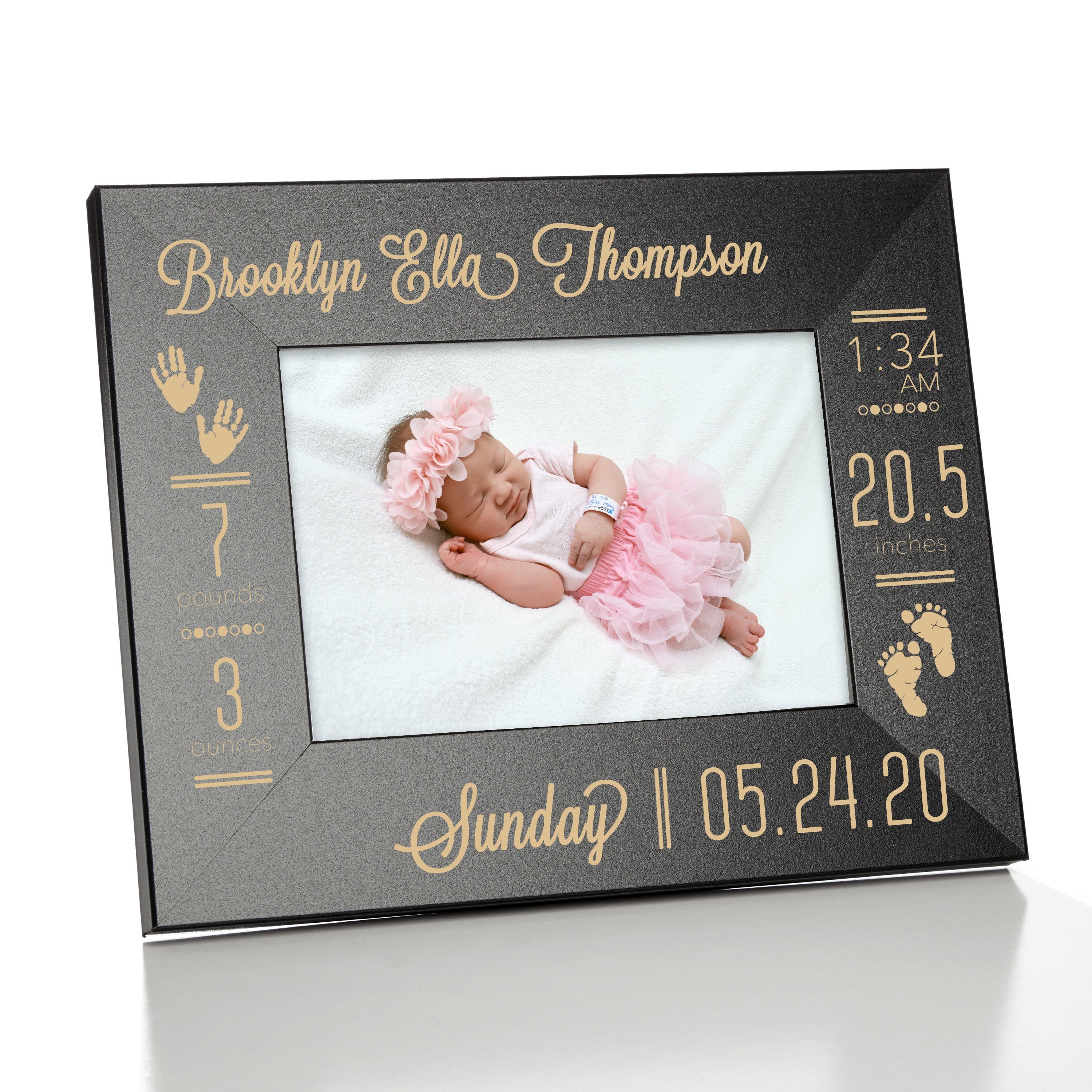 Personalized Birth Annoucement Picture Frame Baby Birth Etsy